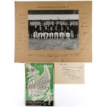 Cricket, 1949 New Zealand v England fully signed b & w presentation team photograph, signed by