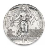 1908 London Olympic Games silver participation medal, designed by Bertram MacKennal, of circular