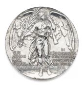 1908 London Olympic Games silver participation medal, designed by Bertram MacKennal, of circular