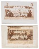 Pair or Sunderland AFC squad and coaches b&w postcards, one from season 1904-05, with black ink