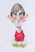 The Kop Magazine original artwork by Peter King, featuring caricatures of Liverpool players