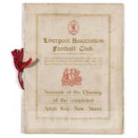 Liverpool Association Football Club Souvenir Programme for the Opening of the Completed Spion Kop