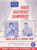 Official programme for Cassius Clay v Sonny Liston I fight held  at Miami Beach Convention Hall 25th