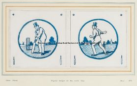 James Thorpe (1876-1949) ORIGINAL DESIGNS FOR TILES AT LORD'S CRICKET GROUND blue wash heightened