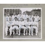 Two scrapbooks detailing Malcolm Hilton’s cricketing career, comprising b & w photographs of his