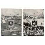 1936 Garmisch-Partenkirchen Winter Olympic Games Band I & II official albums, each hardback album
