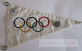 St Moritz 1928 Winter Olympic Games lapel badge, circular metal lapel badge, inscribed IX