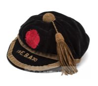 1930 England v Wales Baseball cap awarded to Edward Jones of England, black velvet cap with gold