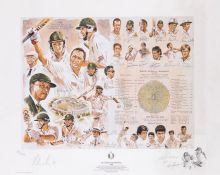 Nelson Mandela & the 1998 South Africa cricket team fully signed limited-edition print by Richie