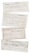 Four Royal & Ancient Golf Club of St Andrews receipts dating from 1839 to 1842 four handwritten