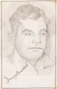 James J Braddock “The Cinderella Man” signed portrait by John Raitt, the pencil sketch of Braddock