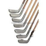 Group of seven aluminium headed putters, mostly Standard Golf Company of Sunderland, one bearing a