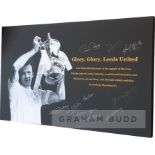 Leeds United1972 F.A. Cup winners signed canvas, featuring an image of Billy Bremner holding the