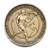 1940 Helsinki Olympic Games (Cancelled) gilt metal official commemorative medal, of circular form,