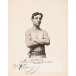 Former 1903 Bantamweight World Champion Frankie Neil signed b & w promotional card, dated 9th August