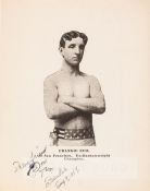 Former 1903 Bantamweight World Champion Frankie Neil signed b & w promotional card, dated 9th August