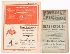 Two Liverpool v Arsenal programmes at Anfield, comprising 1922-23 (Everton Reserves v Leeds United