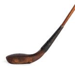 Alex Patrick of Leven long nosed driver, circa 1885, hickory shaft, horn insert and lead back weight