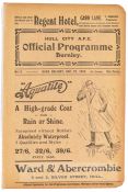 Hull City A.F.C. Official programme v Burnley, 27th December 1910, No.11, fourth season, 16-page