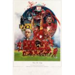 Liverpool FC team-signed framed print marking the 10th Anniversary of the 2005 UEFA Champions League