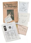 Collection of autographs and handwritten, signed correspondence from boxing personalities to the