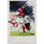 Patrick Vieira signed colour photographic print by Gary Brandham, limited edition No.73 of 495,