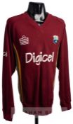 Ian Bradshaw West Indies No.46 ODI cricket training shirt circa 2004, by Admiral, Digicel