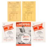 39 Liverpool FC programmes relating to Title clinching matches, in 1947, 1962 (2nd Div), 1964, 1966,