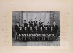 Cricket, 1965 New Zealand v England signed b & w presentation team photograph, signed by approx.19