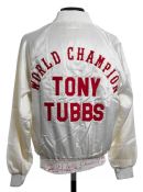 Former WBA Heavyweight World Champion Tony Tubbs signed corner jacket worn v Mike Tyson, at the