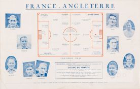 France FA official programme v England, played at Stade Olympique Yves-du-Manoir on 26th May 1938,