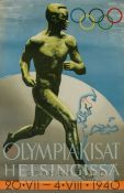 1940 Helsinki 1940 Olympic Games official poster, for the WWII-cancelled Games, designed by Ilmari