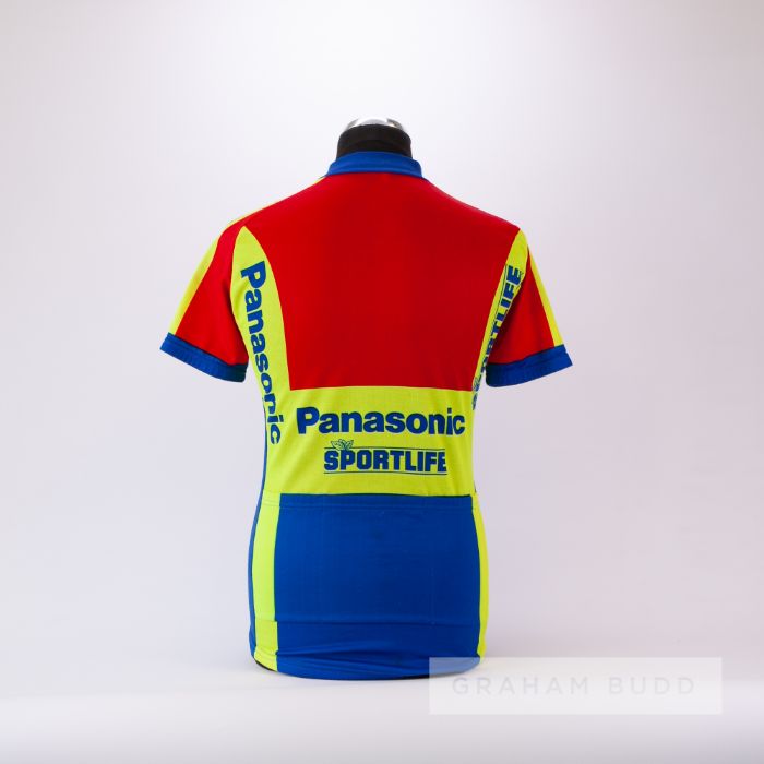 1990 red, blue and yellow Dutch Panasonic Sportlife Biemme Cycling race jersey, scarce, polyester - Image 2 of 4