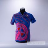 1990 blue, pink, purple and red Shimano Biemme Cycling race jersey, scarce, polyester and tactel