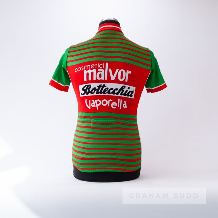 1986 green, red and white Malvor Bottecchia Vaporella Cycling race jersey, scarce, polyester short- - Image 2 of 4