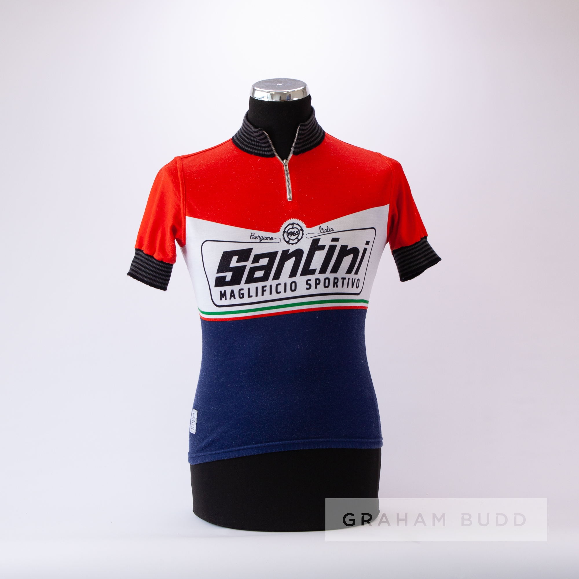 2000 red, white, navy and black Santini Maglificio Sportivo Heritage Cycling race jersey, scarce, - Image 3 of 4