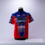 1992 blue, red and black Italian Kona Cycling race jersey, scarce, polyester short-sleeved jersey