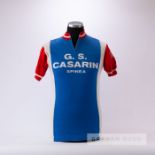 1974 white, red and blue vintage Casarin Eroica Cycling race jersey, scarce, wool and acrylic