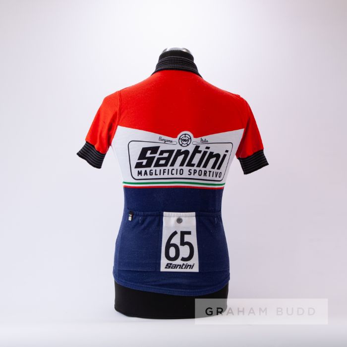 2000 red, white, navy and black Santini Maglificio Sportivo Heritage Cycling race jersey, scarce, - Image 2 of 4