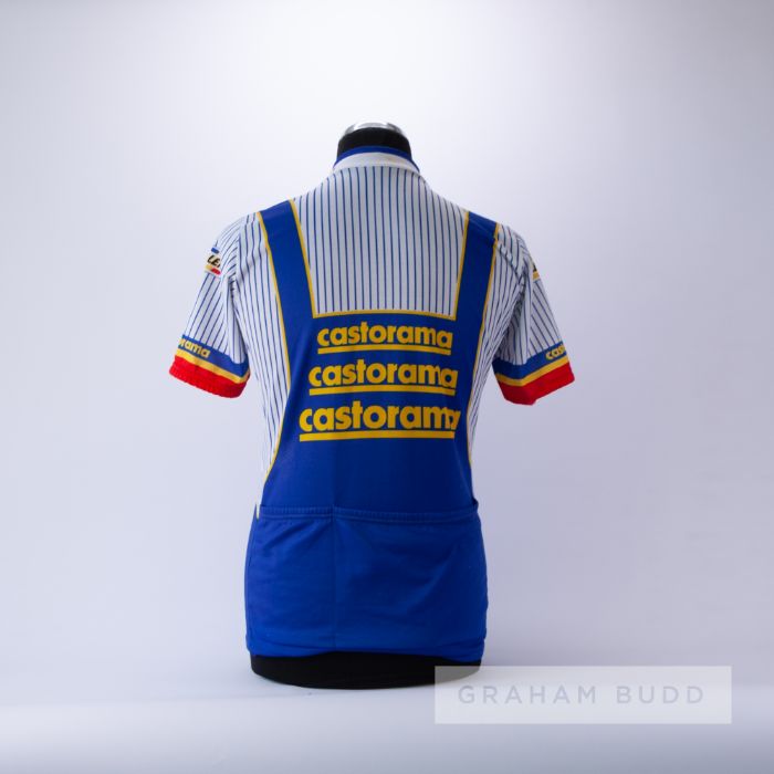 1990 white, blue, red and yellow Castorama Raleigh Classic Cycling team race jersey, scarce, - Image 2 of 4