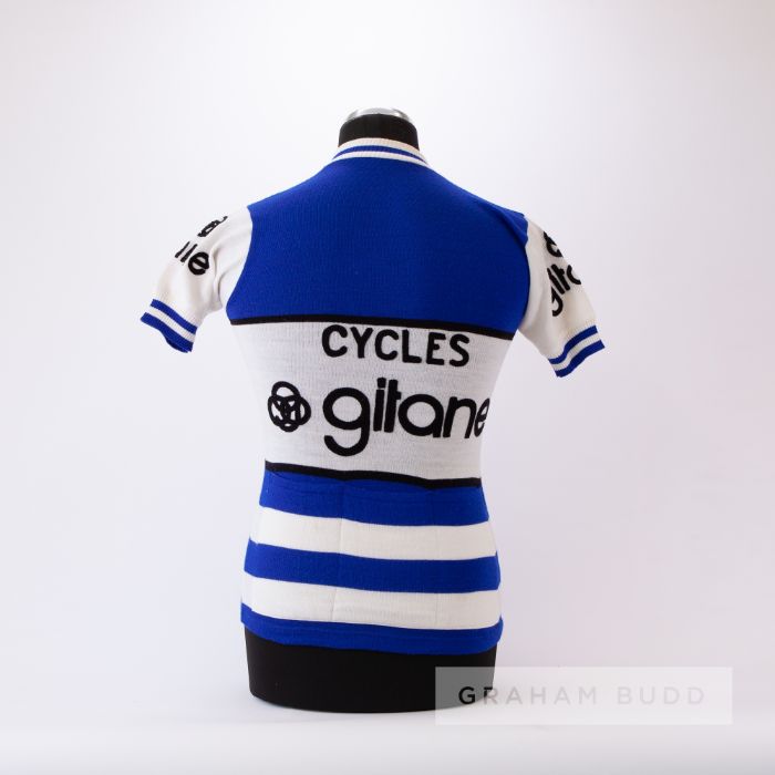 1982 white, blue and black Cycles Gitane Cycling race jersey, scarce, acrylic short-sleeved jersey - Image 2 of 4