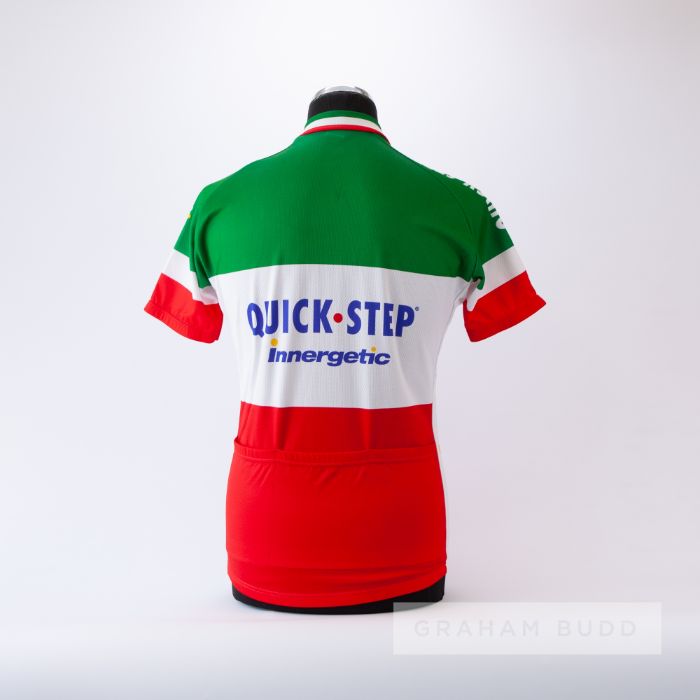 2005 green, white and red Belgium Quick Step Cycling race jersey, in the style worn by champion - Image 2 of 4