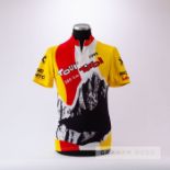 1998 yellow, black, red and white Tour Tirol 200 km Cycling race jersey, scarce, polyester short-