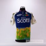 1998 white and navy Riso Scotti Biemme Cycling race jersey in the style worn by Russian team rider
