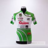 1982 white and green French Cycling race jersey, scarce, polyester short-sleeved jersey with