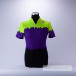 1985 yellow, black and purple Castelli Classic Cycling race jersey, scarce, polyester short-