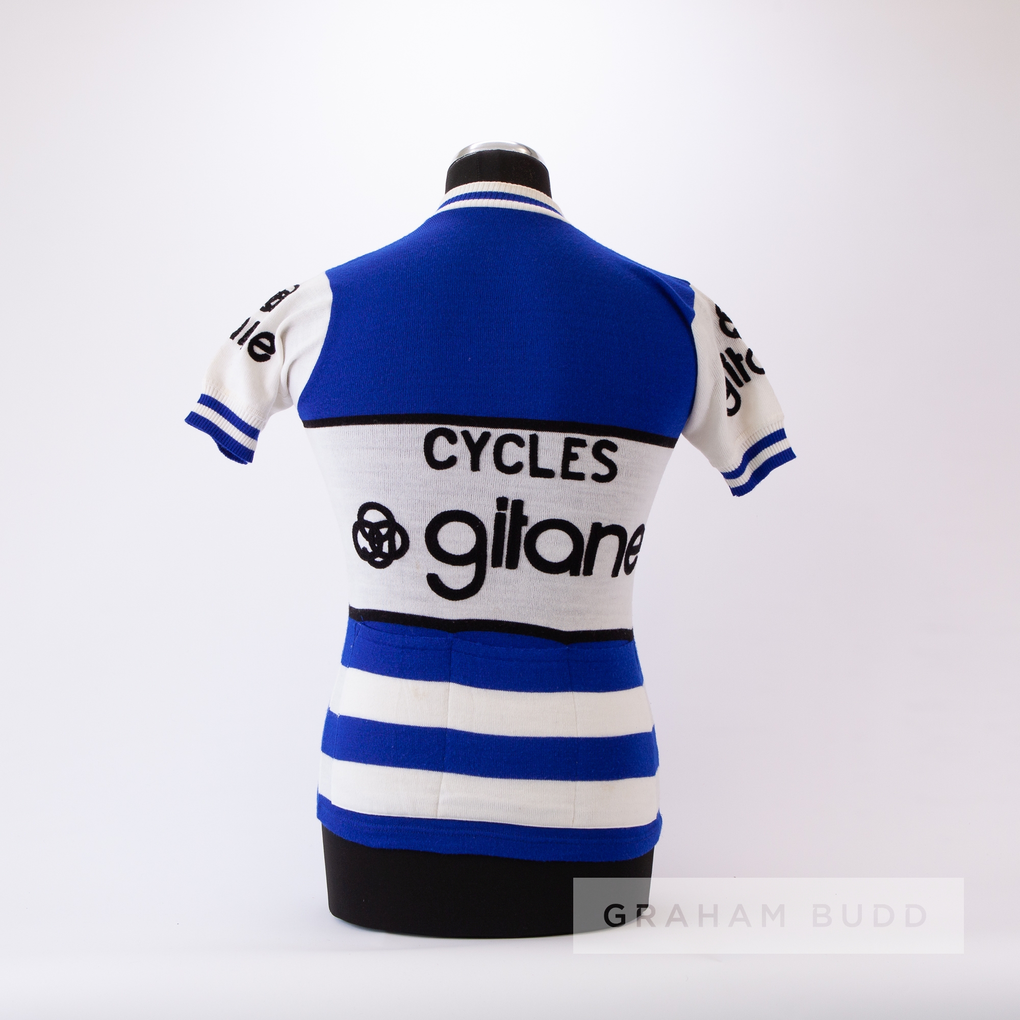 1982 white, blue and black Cycles Gitane Cycling race jersey, scarce, acrylic short-sleeved jersey - Image 4 of 4