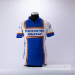 1986 blue, red, yellow and white Italian Panasonic Raleigh Cycling team race jersey, scarce,