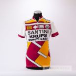1985 white, orange and red Santini Krups Conti Galli Maglia Tikot Cycling race jersey, scarce,