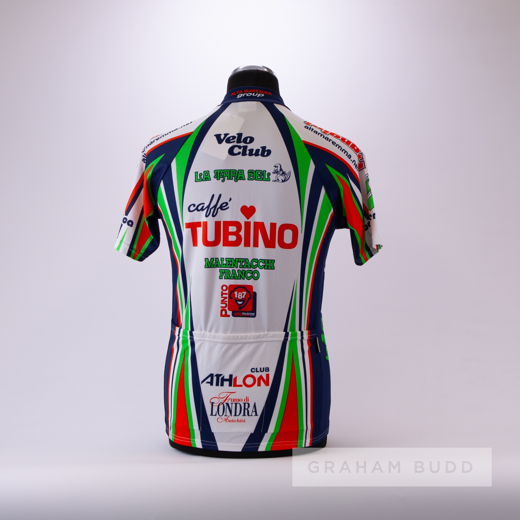 1995 white, navy, green and orange Italian Tubino Tosco Cycling race jersey, scarce, polyester - Image 4 of 4